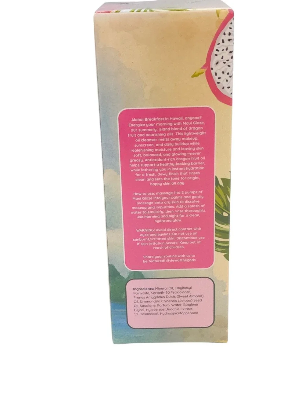 Dew of the Gods Maui Glaze Dragon Fruit Oil Facial Cleanser